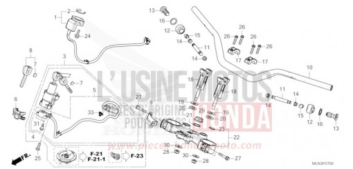 TUYAU DE GUIDON/PONT SUPERIEUR CRF1100AR de 2024